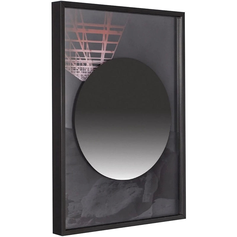 Antonio lupi Collage314B Specchio 54x75 con cornice in Nero in alluminio con lavabo e rubinetteria, vista frontale su...