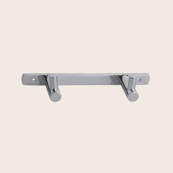 Appendino 14 Cm Doppio Portabito Cromo New Line G1 montato a parete, vista del design e della finitura - Exagonshop