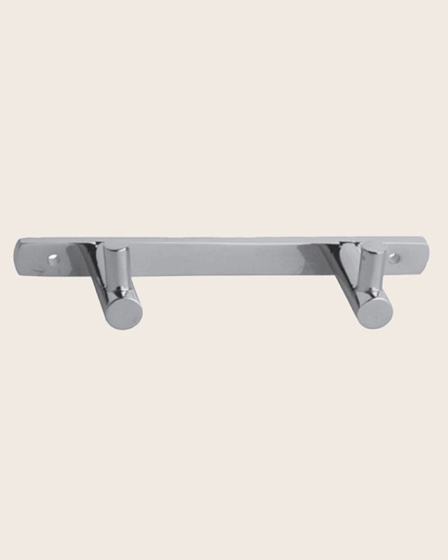 Appendino 14 Cm Doppio Portabito Cromo New Line G1 montato a parete, vista del design e della finitura - Exagonshop