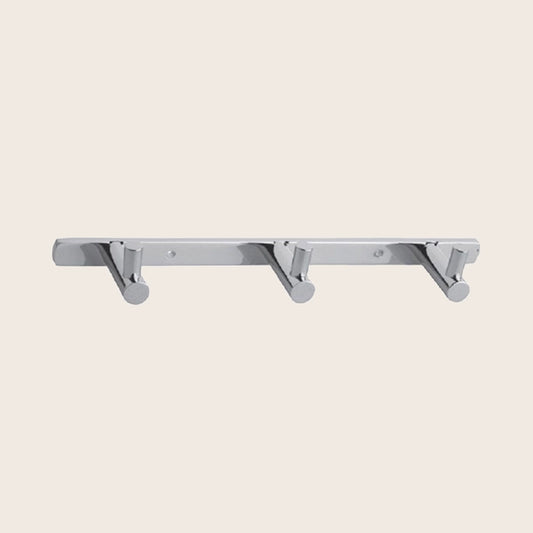 Appendino Triplo Portasciugamani Portabito Cromo New Line G2 montato a parete, vista del design e della finitura - Exagonshop