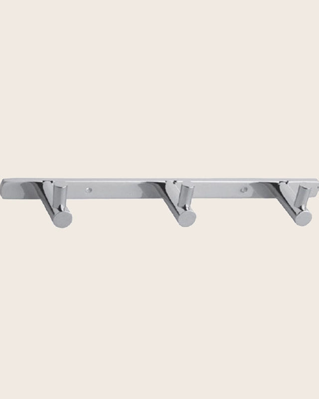 Appendino Triplo Portasciugamani Portabito Cromo New Line G2 montato a parete, vista del design e della finitura - Exagonshop