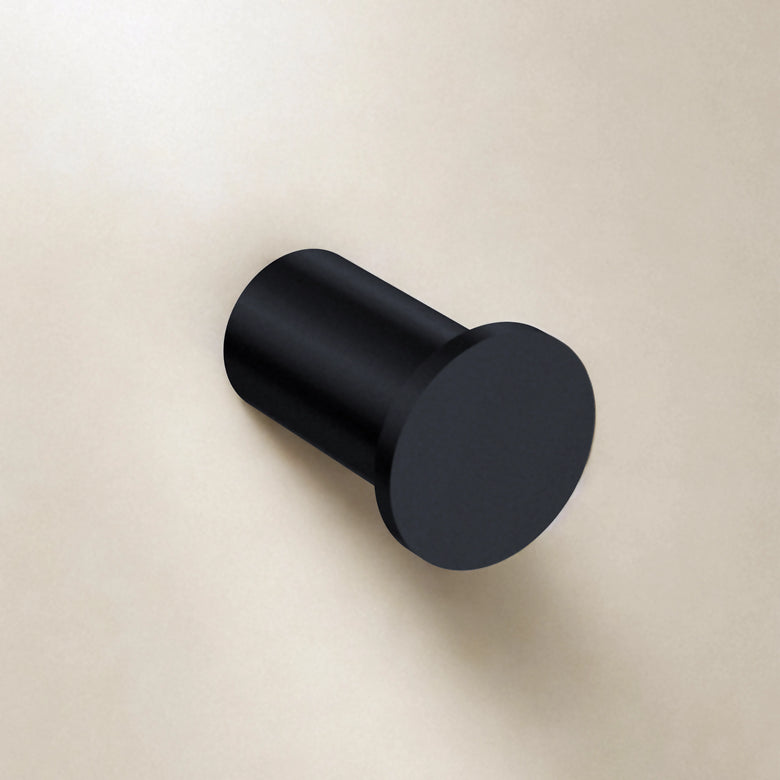 Cosmic Logic Appendino bagno a muro Nero Satinato montato a parete, vista del design e della finitura - Industrias Cosmic