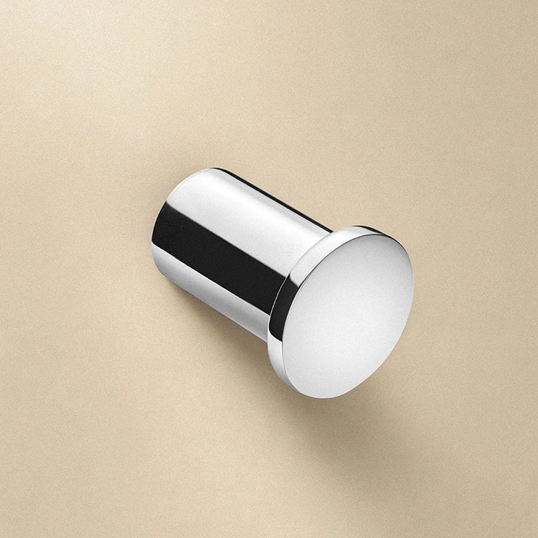 Cosmic Logic Appendino bagno in acciaio Inox Lucido montato a parete, vista del design e della finitura - Industrias Cosmic
