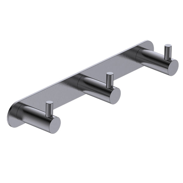 Appendino bagno triplo grigio metallico Minimal