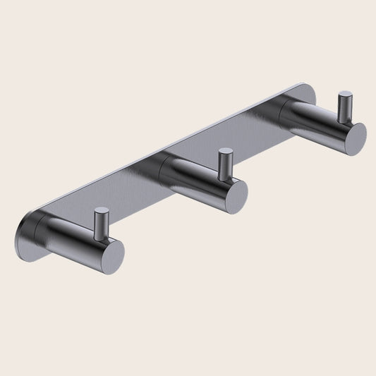Appendino bagno triplo grigio metallico Minimal