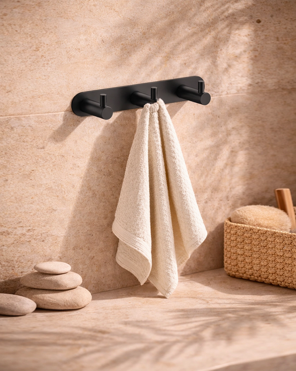 Appendino bagno triplo nero opaco Minimal Exagonshop