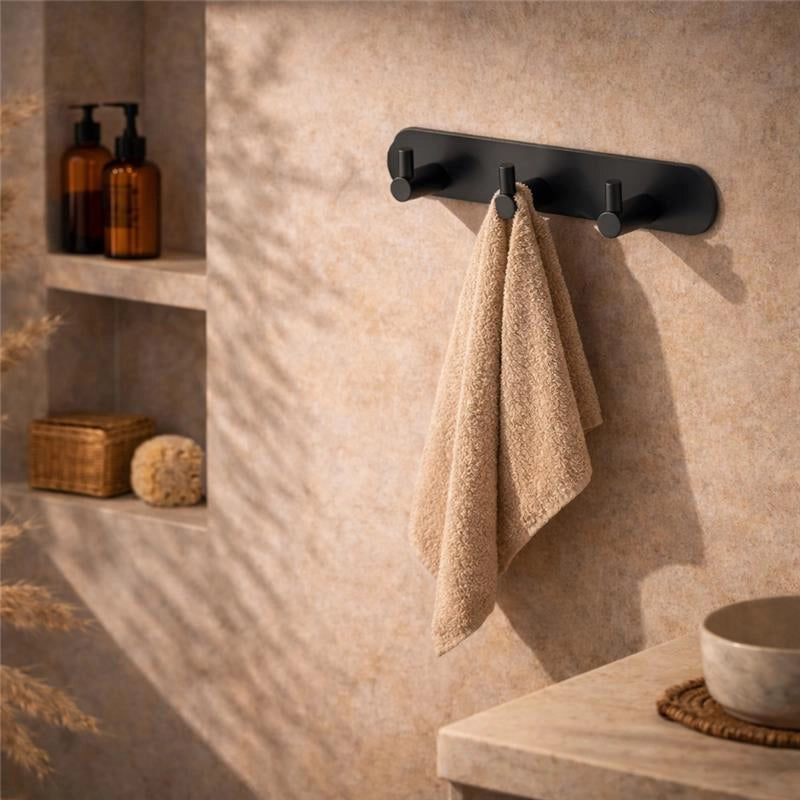 Appendino bagno triplo nero opaco Minimal