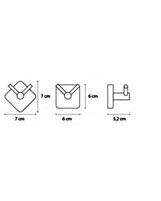 Appendino quadro doppio in acciaio inox cromo New line crus