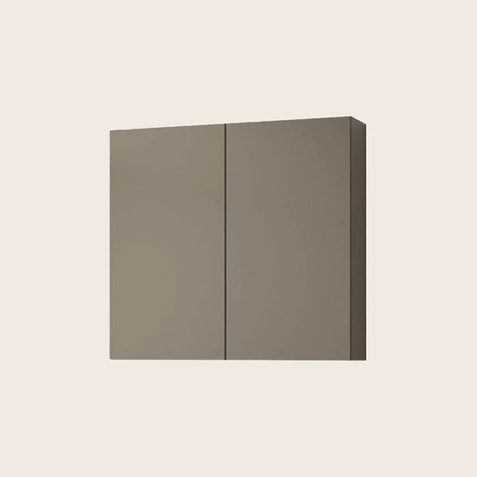 Armadietto bagno 70x71 tortora opaco con ripiani in vetro