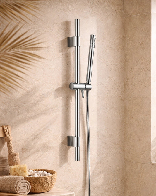 Asta doccia con saliscendi tonda in ottone cromo