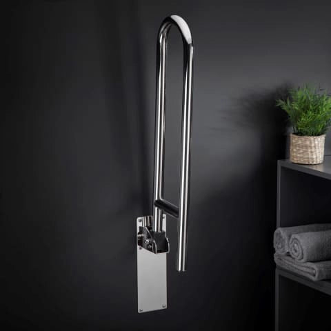 Asta mobile 75 cm Cromo Architect Cosmic, vista laterale del profilo a muro - Industrias Cosmic