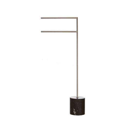Bertocci Carrarino Piantana Porta Salviette Per Lavabo Nichel Matt Con Basamento In Marmo Nero Marquinia