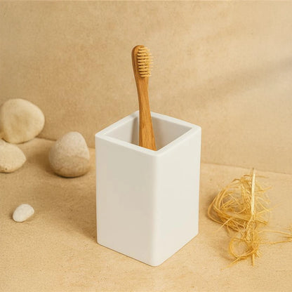 Bertocci Fly Bicchiere Portaspazzolini Da Appoggio In Solid Surface Bianco