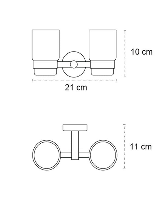 Bicchiere Portaspazzolini Doppio In Acciaio cromato New Line M4