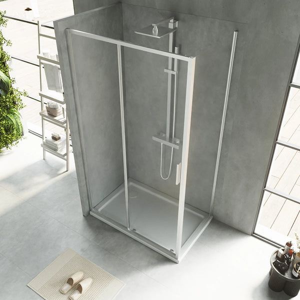 Box doccia 100x70 Rio un anta scorrevole vetro 6 mm trasparente H 195 cromo