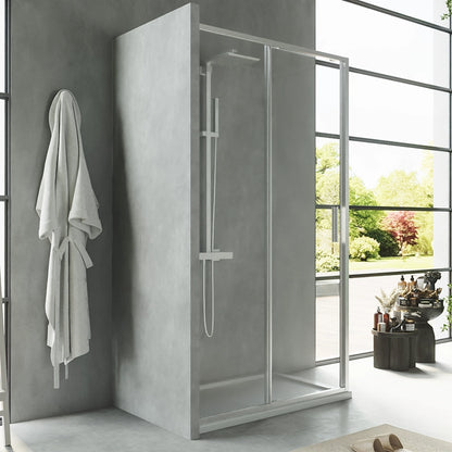 Box doccia 100x70 Rio un anta scorrevole vetro 6 mm trasparente H 195 cromo