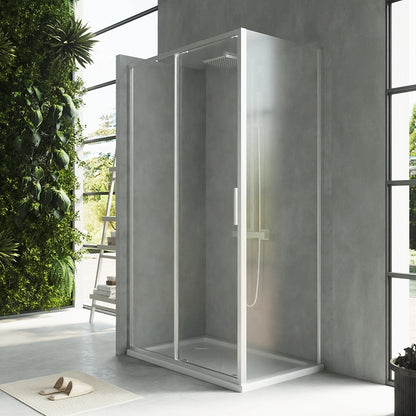 Box doccia 100x70 Rio un anta scorrevole vetro 6 mm trasparente H 195 cromo