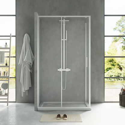 Box doccia 100x80 Rio un anta scorrevole vetro 6 mm trasparente H 195 cromo