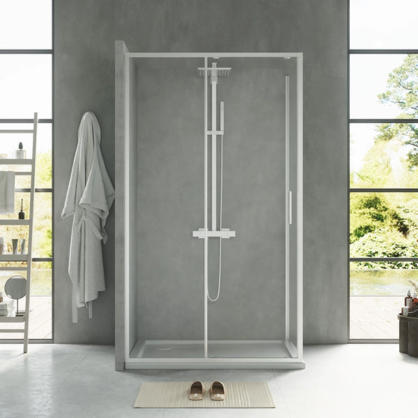 Box doccia 100x80 Rio un anta scorrevole vetro 6 mm trasparente H 195 cromo
