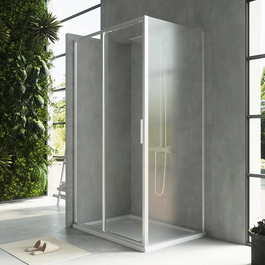 Box doccia 100x80 Rio un anta scorrevole vetro 6 mm trasparente H 195 cromo