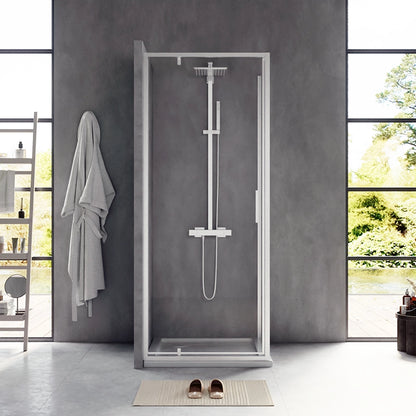 Box doccia 80x70 Rio a pivot vetro 6 mm trasparente H 195 cromo