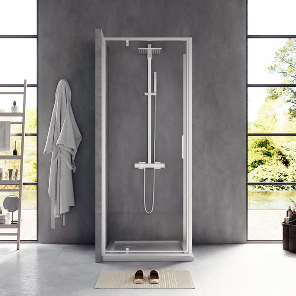 Box doccia 80x70 Rio a pivot vetro 6 mm trasparente H 195 cromo