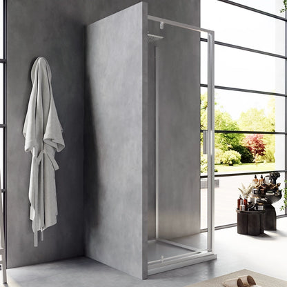 Box doccia 80x70 Rio a pivot vetro 6 mm trasparente H 195 cromo