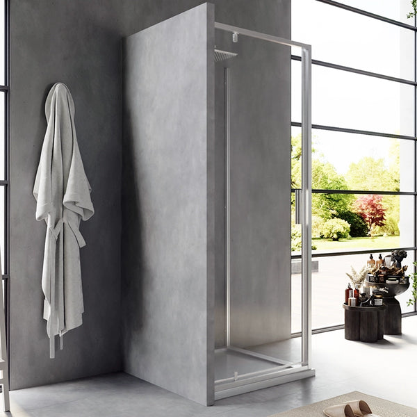 Box doccia 80x70 Rio a pivot vetro 6 mm trasparente H 195 cromo