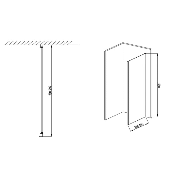 Box doccia 100x80 Rio un anta scorrevole vetro 6 mm trasparente H 195 nero