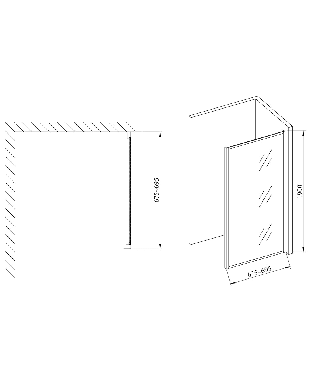Box doccia 100x70 Nuvola Slim scorrevole 6 mm trasparente cromo H 190