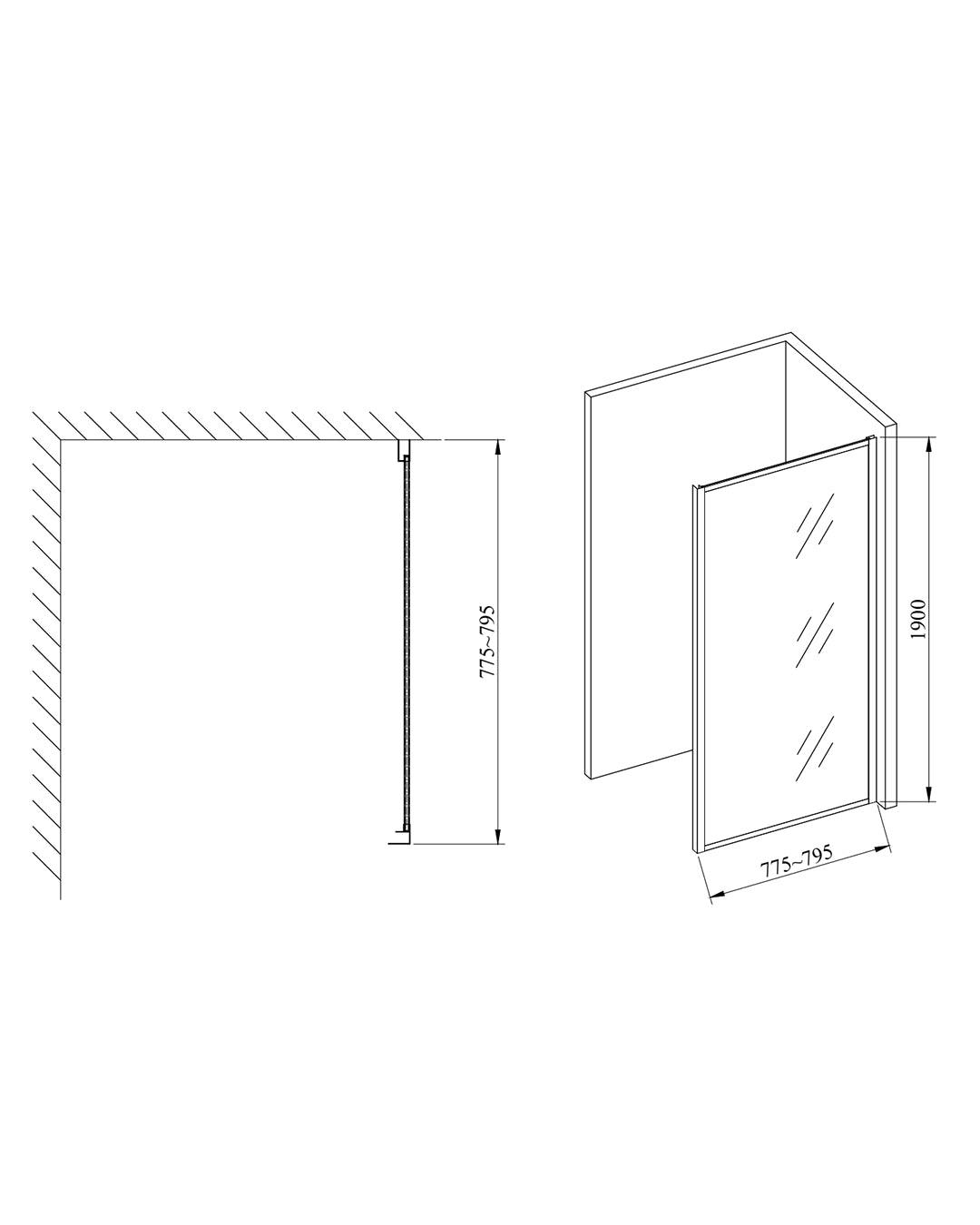 Box doccia 100x80 Nuvola Slim scorrevole 6 mm trasparente cromo H 190