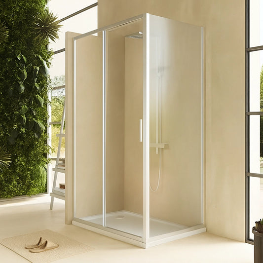 Box doccia 100x80 Rio un anta scorrevole vetro 6 mm trasparente H 195 cromo