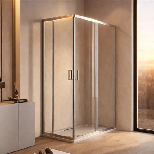 Box doccia 70x120 Nuvola 2 ante scorrevoli reversibile trasparente 6 mm H 190 cromo