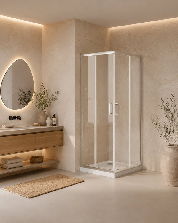 Box doccia 70x120 Nuvola Slim scorrevole 6 mm trasparente cromo H 190