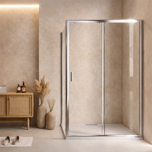 Box doccia 70x140 Nuvola un anta scorrevole reversibile 6 mm H 190 cromo