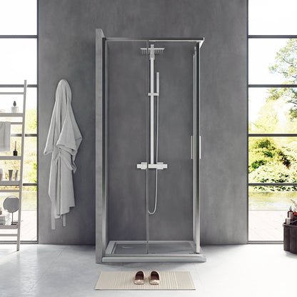 Box doccia 70x80 Rio doppio scorrevole vetro 6 mm trasparente H 195 cromo