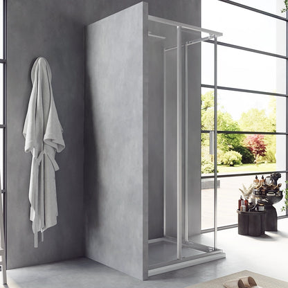Box doccia 70x80 Rio doppio scorrevole vetro 6 mm trasparente H 195 cromo
