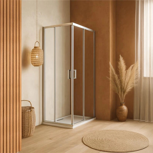 Box doccia 70x120 Nuvola 2 ante scorrevoli reversibile trasparente 6 mm H 190 cromo