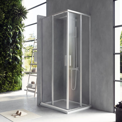 Box doccia 70x90 Rio doppio scorrevole vetro 6 mm trasparente H 195 cromo