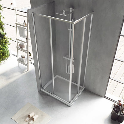 Box doccia 70x90 Rio doppio scorrevole vetro 6 mm trasparente H 195 cromo