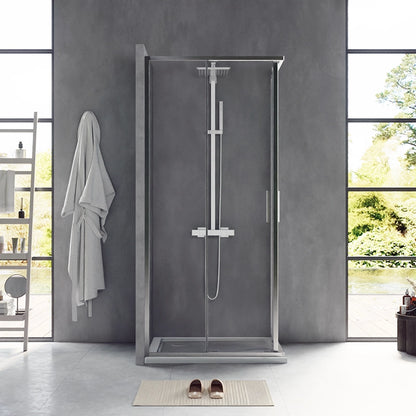 Box doccia 70x90 Rio doppio scorrevole vetro 6 mm trasparente H 195 cromo