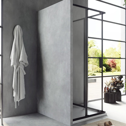 Box doccia 80x100 Rio doppio scorrevole vetro 6 mm trasparente H 195 nero