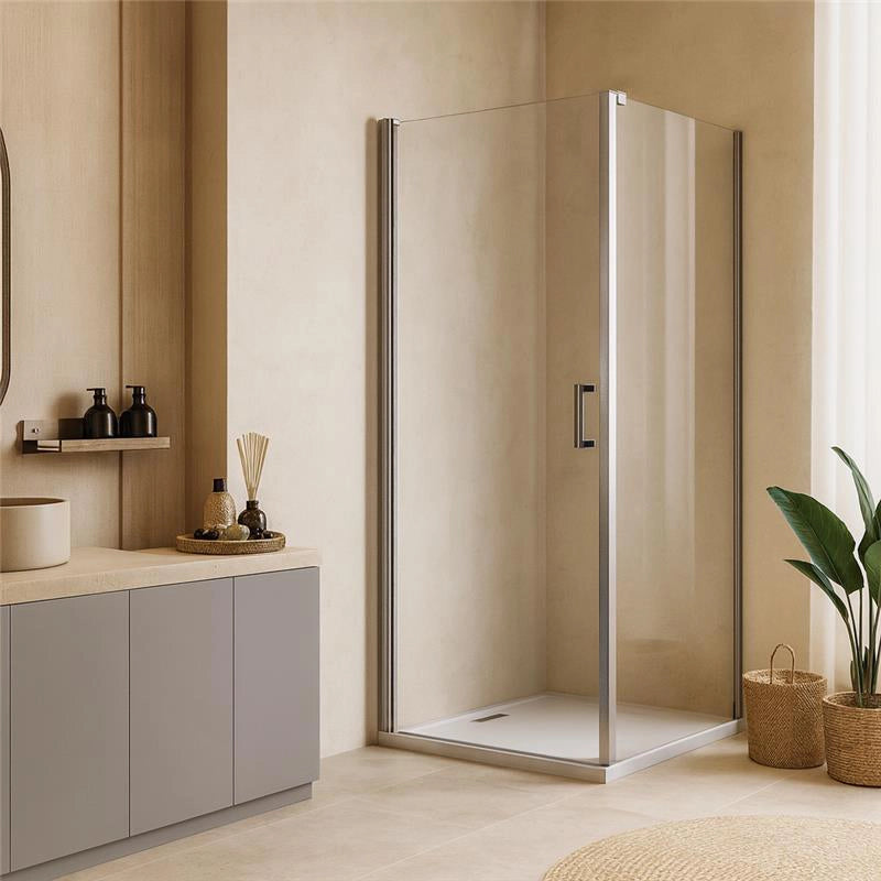 Box doccia 70x90 Nizza un battente reversibile 6 mm H 190 alluminio cromo