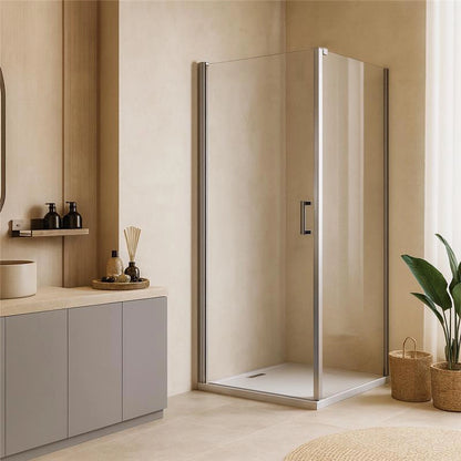 Box doccia 70x90 Nizza un battente reversibile 6 mm H 190 alluminio cromo