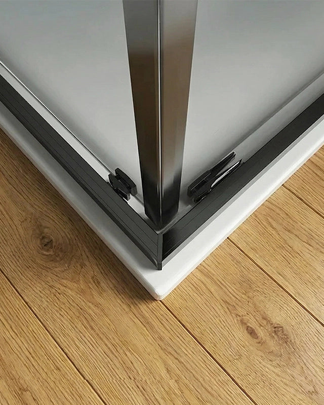 Box doccia 80x120 Rio doppio scorrevole vetro 6 mm installato in bagno moderno con ante in vetro temperato - Exagonshop