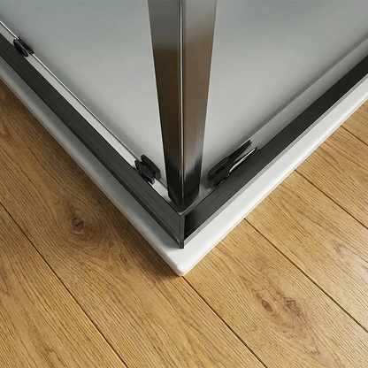 Box doccia 80x80 Rio doppio scorrevole vetro 6 mm installato in bagno moderno con ante in vetro temperato - Exagonshop