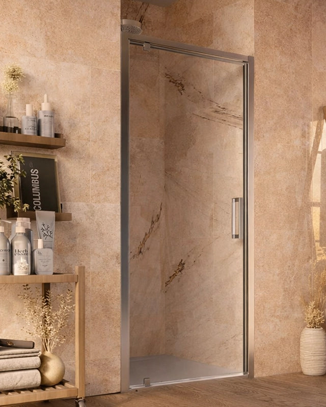 Box doccia 90 cm nicchia Marsiglia un battente reversibile in bagno completo, vista d'insieme dell'ambiente - Exagonshop