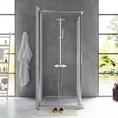 Box doccia 90x120 Rio doppio scorrevole vetro 6 mm trasparente H 195 cromo