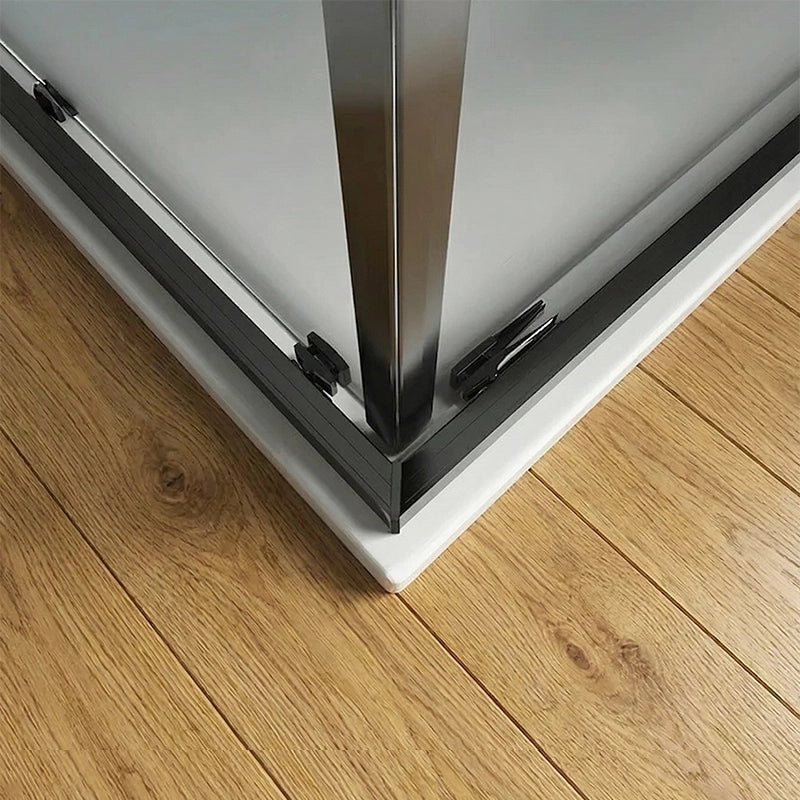 Box doccia 90x100 Rio doppio scorrevole vetro 6 mm installato in bagno moderno con ante in vetro temperato - Exagonshop