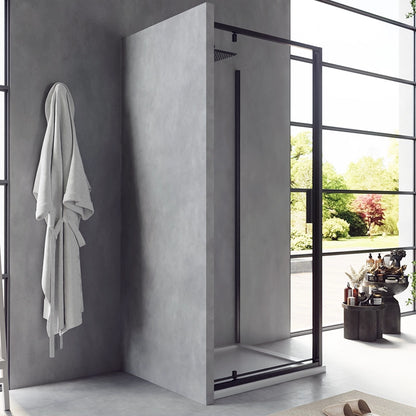 Box doccia 90x70 Rio a pivot vetro 6 mm trasparente H 195 nero